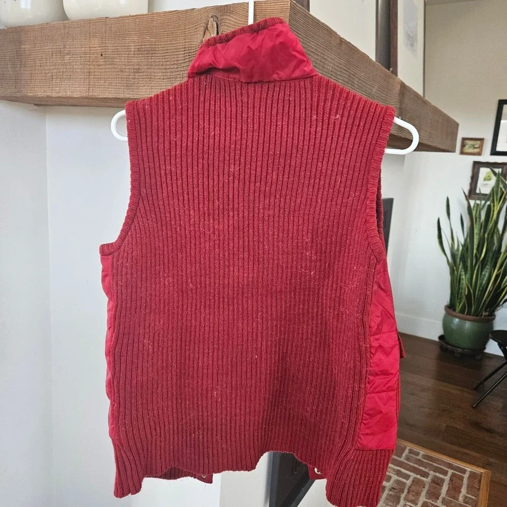Great Northwest Vest Sweather Women S PL Red Puffer Sleeveless Snap Pocket